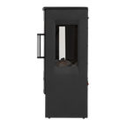 Electric Panoramic Stove Heater with LED Flame Effect & Log Storage 1800W - Black DH123