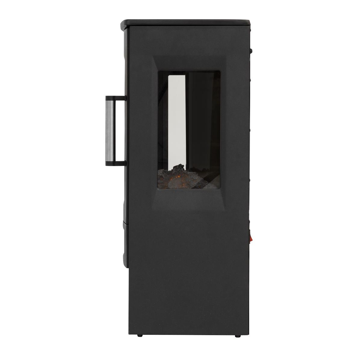 Electric Panoramic Stove Heater with LED Flame Effect & Log Storage 1800W - Black DH123