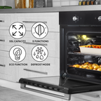 Integrated Fan-Assisted Electric Oven 60cm 55L Capacity - Black DH124