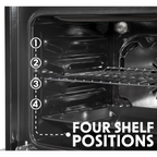Integrated Fan-Assisted Electric Oven 60cm 55L Capacity - Black/Stainless Steel DH125