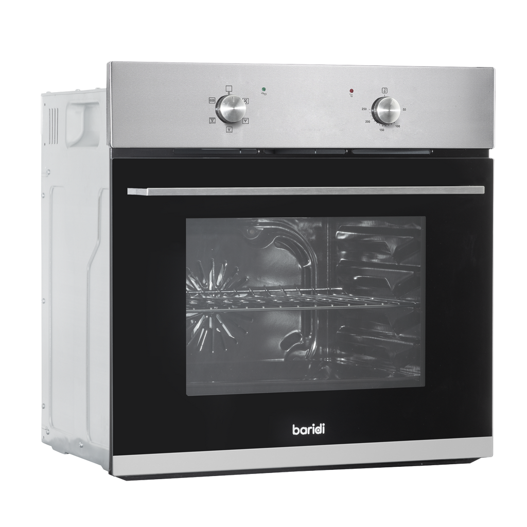Integrated Fan-Assisted Electric Oven 60cm 55L Capacity - Black/Stainless Steel DH125