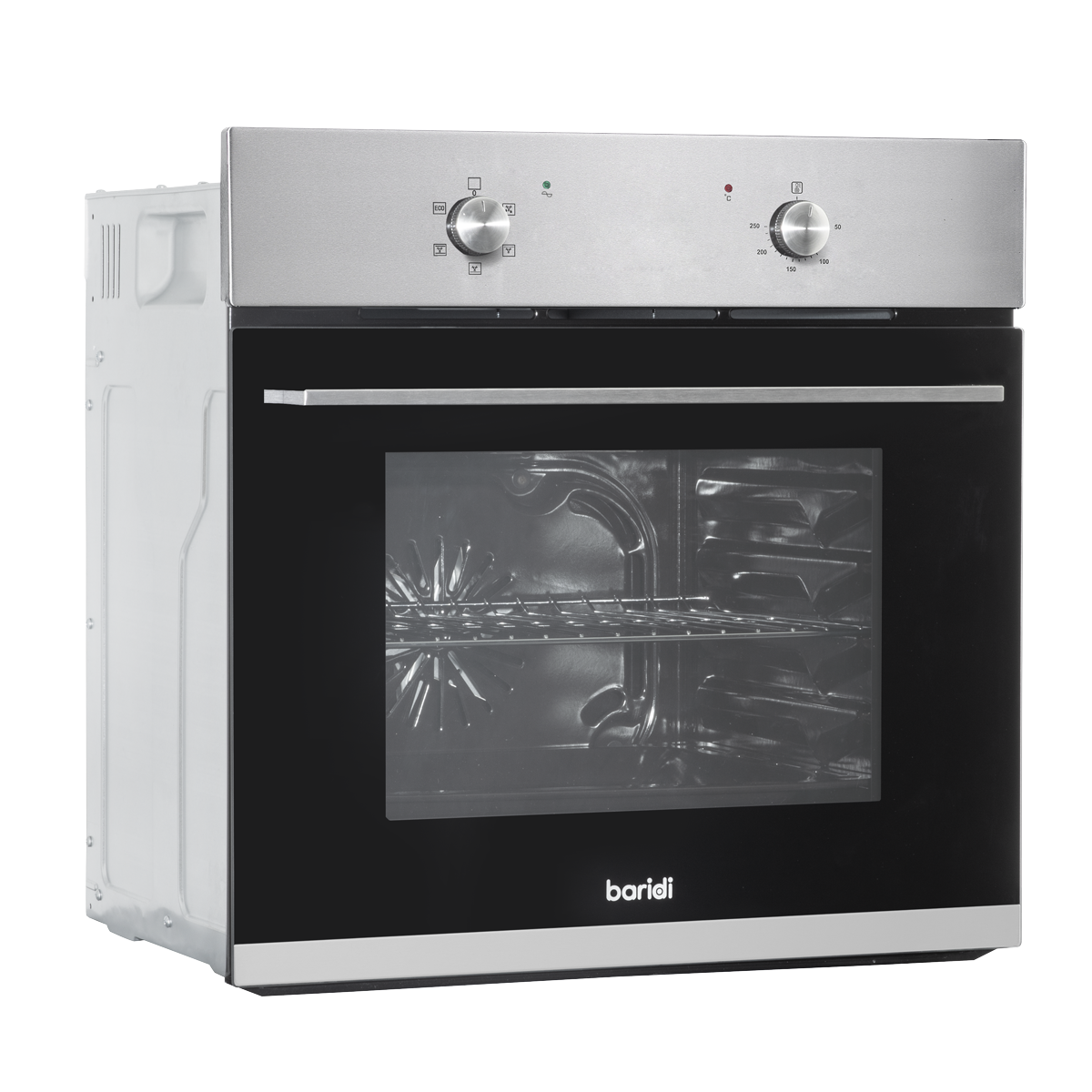 Integrated Fan-Assisted Electric Oven 60cm 55L Capacity - Black/Stainless Steel DH125