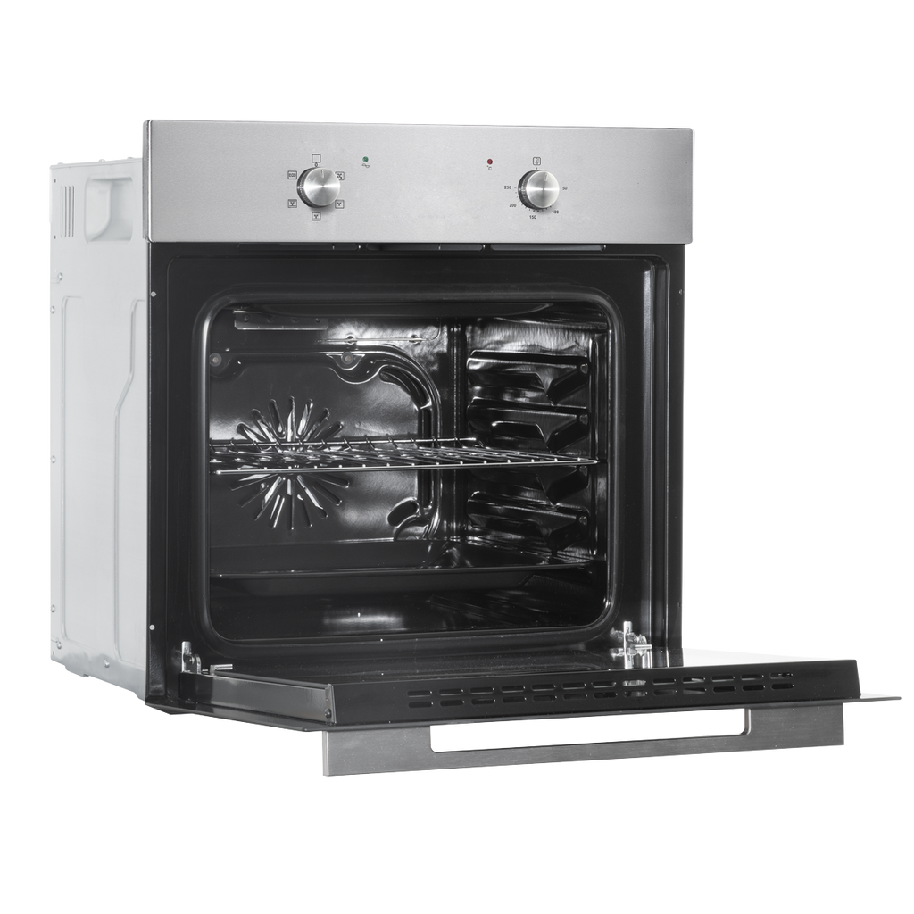 Integrated Fan-Assisted Electric Oven 60cm 55L Capacity - Black/Stainless Steel DH125