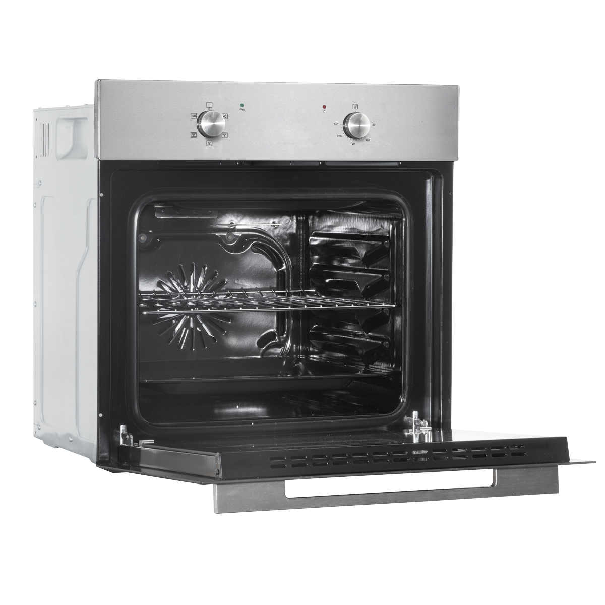 Integrated Fan-Assisted Electric Oven 60cm 55L Capacity - Black/Stainless Steel DH125