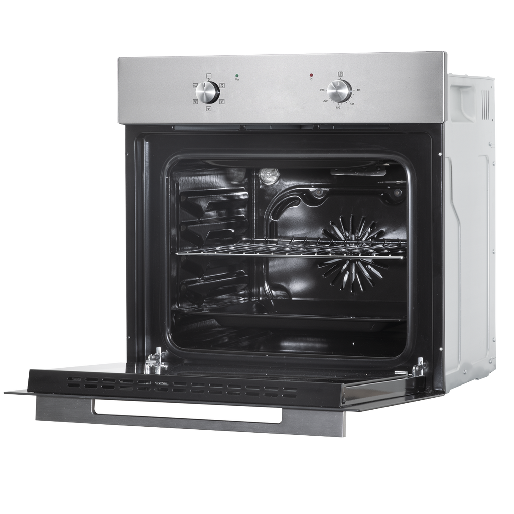 Integrated Fan-Assisted Electric Oven 60cm 55L Capacity - Black/Stainless Steel DH125