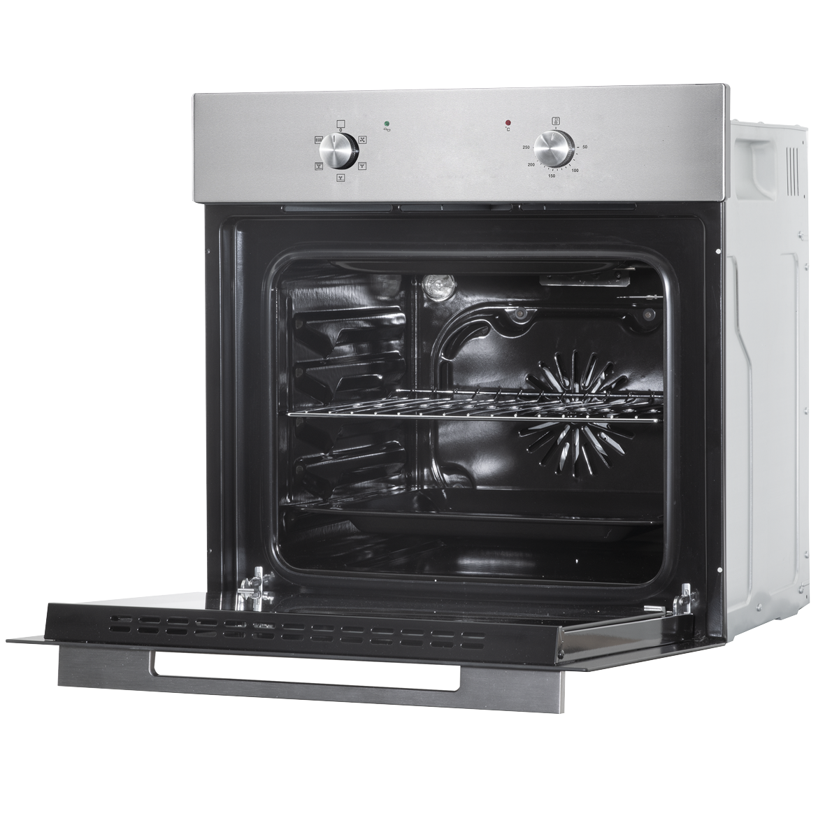 Integrated Fan-Assisted Electric Oven 60cm 55L Capacity - Black/Stainless Steel DH125