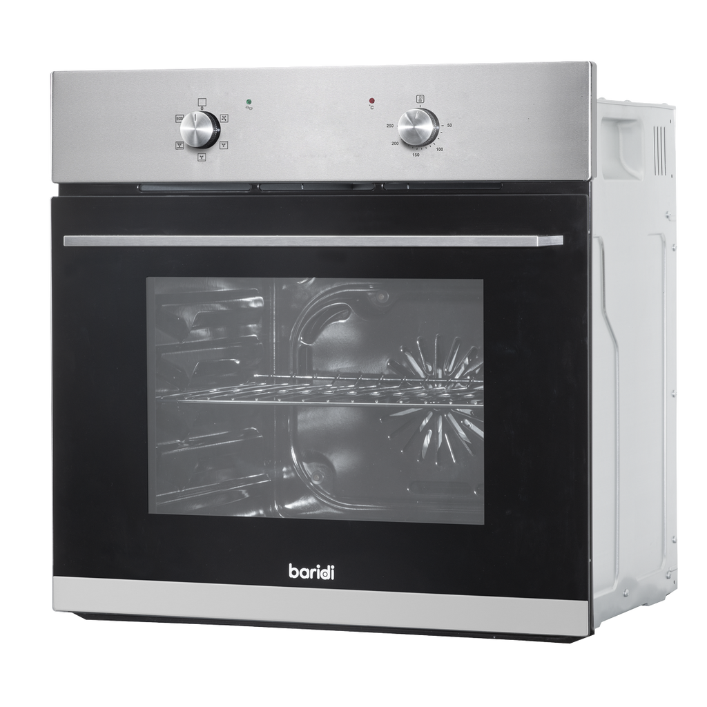 Integrated Fan-Assisted Electric Oven 60cm 55L Capacity - Black/Stainless Steel DH125