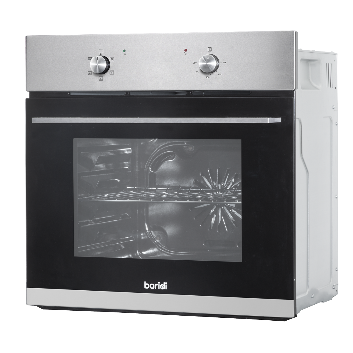 Integrated Fan-Assisted Electric Oven 60cm 55L Capacity - Black/Stainless Steel DH125