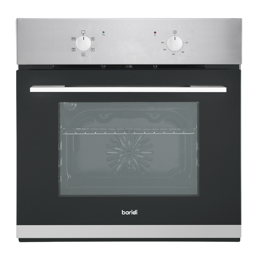 Integrated Fan-Assisted Electric Oven 60cm 55L Capacity - Black/Stainless Steel DH125