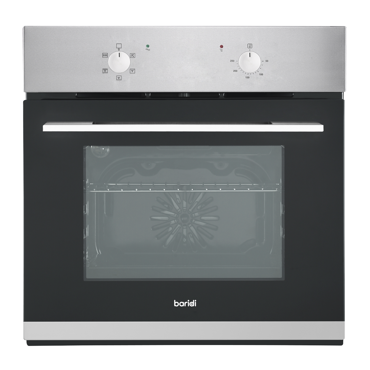 Integrated Fan-Assisted Electric Oven 60cm 55L Capacity - Black/Stainless Steel DH125