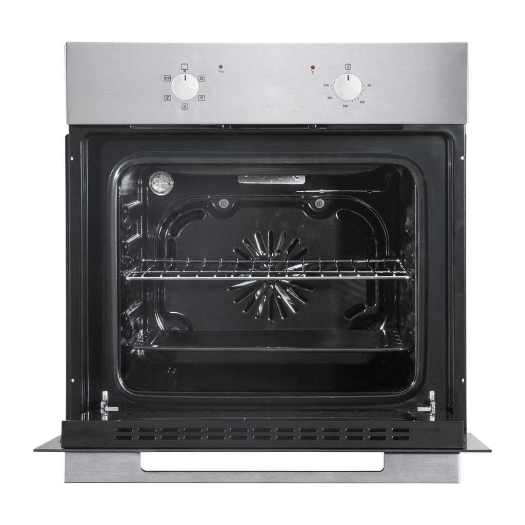 Integrated Fan-Assisted Electric Oven 60cm 55L Capacity - Black/Stainless Steel DH125