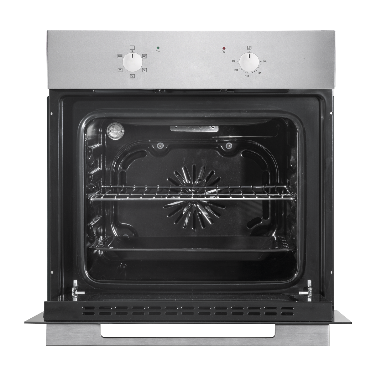 Integrated Fan-Assisted Electric Oven 60cm 55L Capacity - Black/Stainless Steel DH125