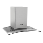 Curved Glass Cooker Hood with Carbon Filters & LED Lights 60cm - Stainless Steel DH128