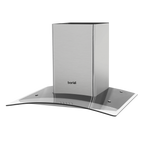 Curved Glass Cooker Hood with Carbon Filters & LED Lights 60cm - Stainless Steel DH128