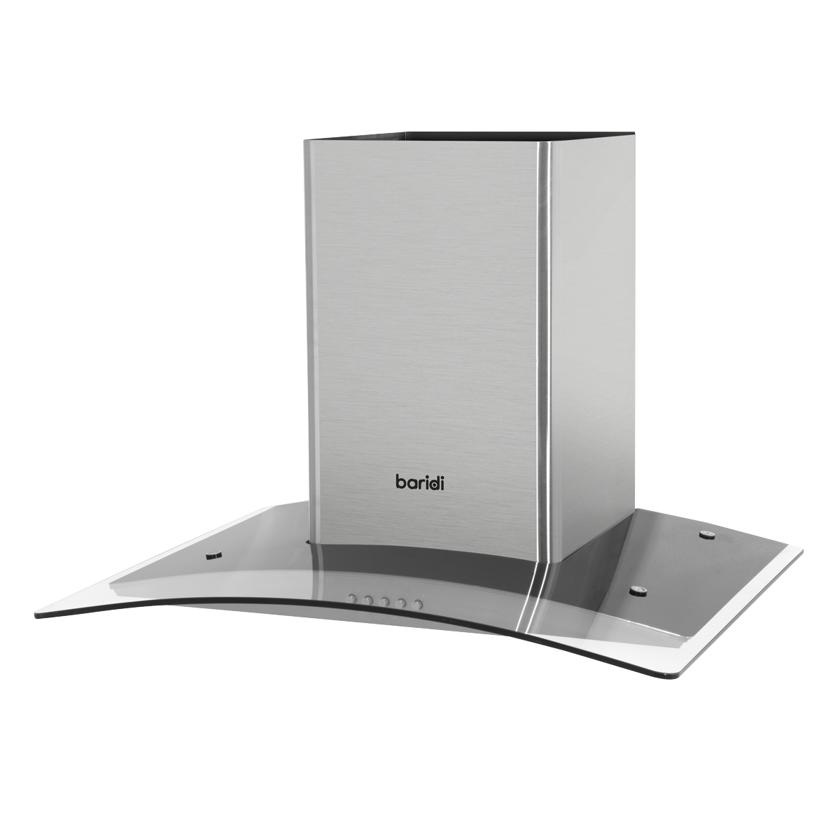 Curved Glass Cooker Hood with Carbon Filters & LED Lights 60cm - Stainless Steel DH128