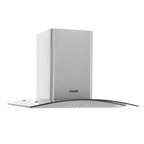 Curved Glass Cooker Hood with Carbon Filters & LED Lights 60cm - Stainless Steel DH128