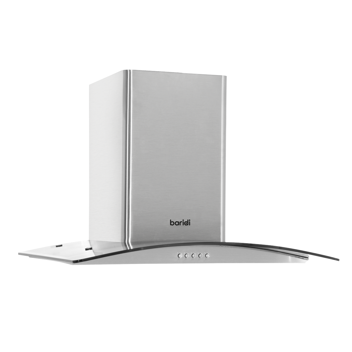 Curved Glass Cooker Hood with Carbon Filters & LED Lights 60cm - Stainless Steel DH128