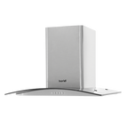 Curved Glass Cooker Hood with Carbon Filters & LED Lights 60cm - Stainless Steel DH128