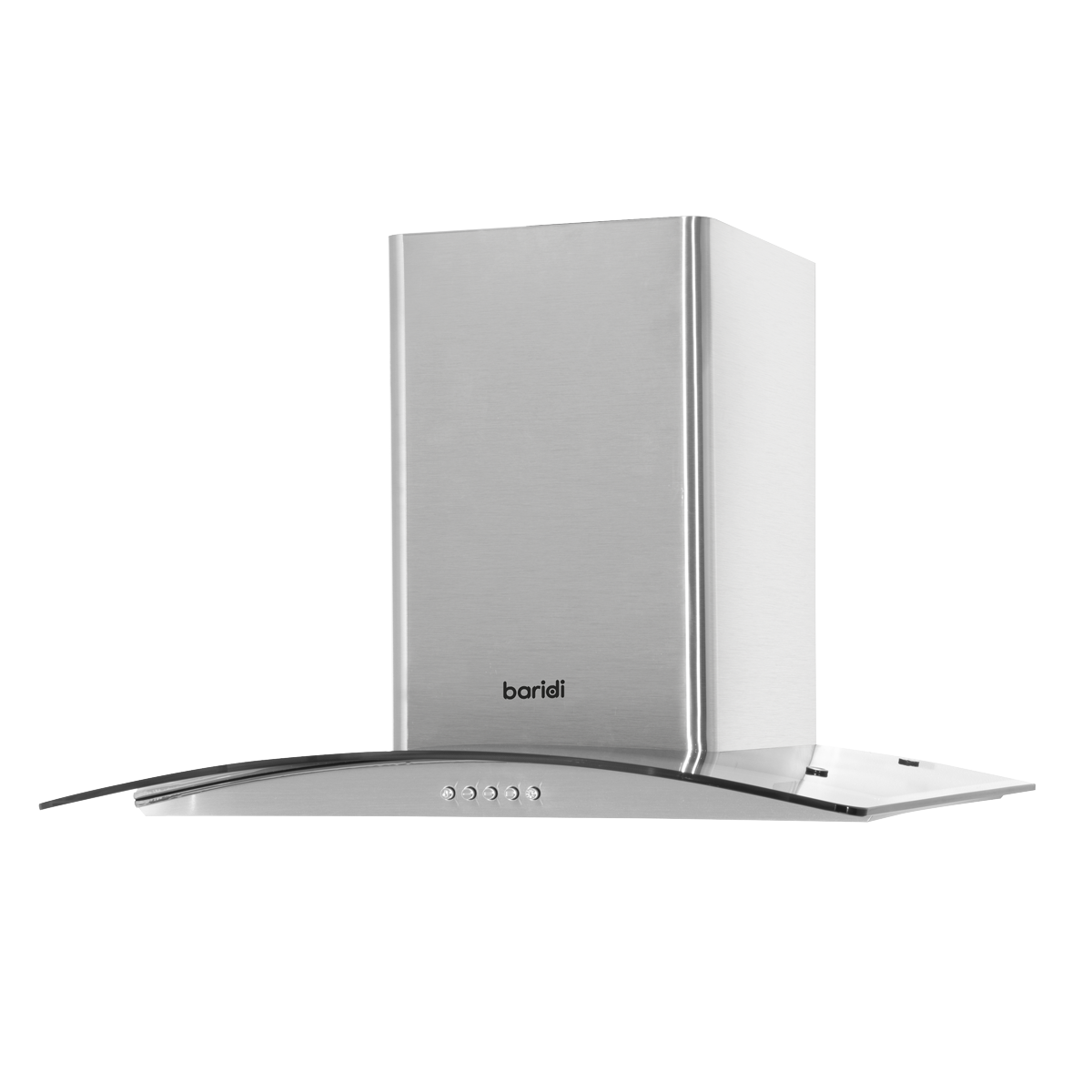 Curved Glass Cooker Hood with Carbon Filters & LED Lights 60cm - Stainless Steel DH128