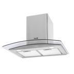 Curved Glass Cooker Hood with Carbon Filters & LED Lights 60cm - Stainless Steel DH128