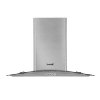 Curved Glass Cooker Hood with Carbon Filters & LED Lights 60cm - Stainless Steel DH128