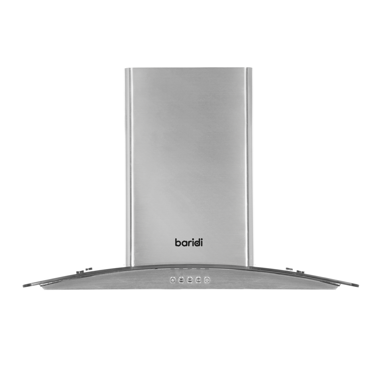 Curved Glass Cooker Hood with Carbon Filters & LED Lights 60cm - Stainless Steel DH128