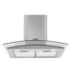Curved Glass Cooker Hood with Carbon Filters & LED Lights 60cm - Stainless Steel DH128