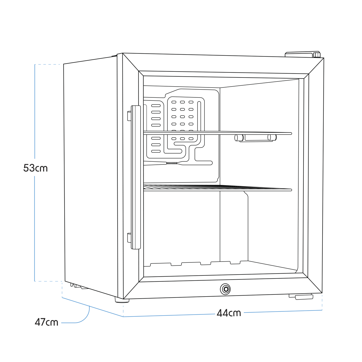 Mini Tabletop Beer & Drinks Fridge 50L Capacity - Black DH12