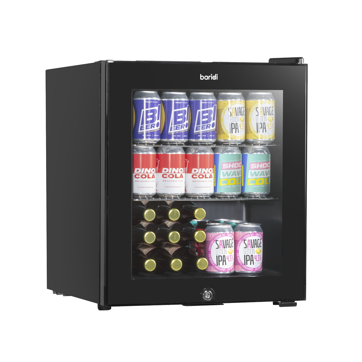 Mini Tabletop Beer & Drinks Fridge 50L Capacity - Black DH12