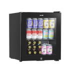 Mini Tabletop Beer & Drinks Fridge with Metal Shelves, LED Light & Security Lock 50L - Black DH12