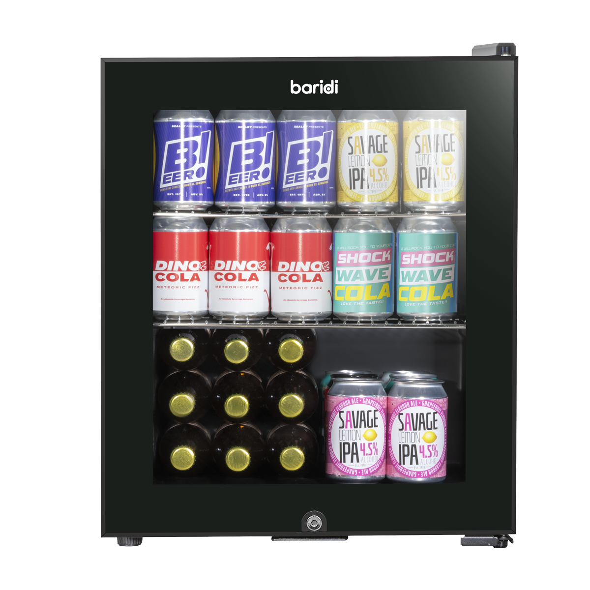 Mini Tabletop Beer & Drinks Fridge 50L Capacity - Black DH12