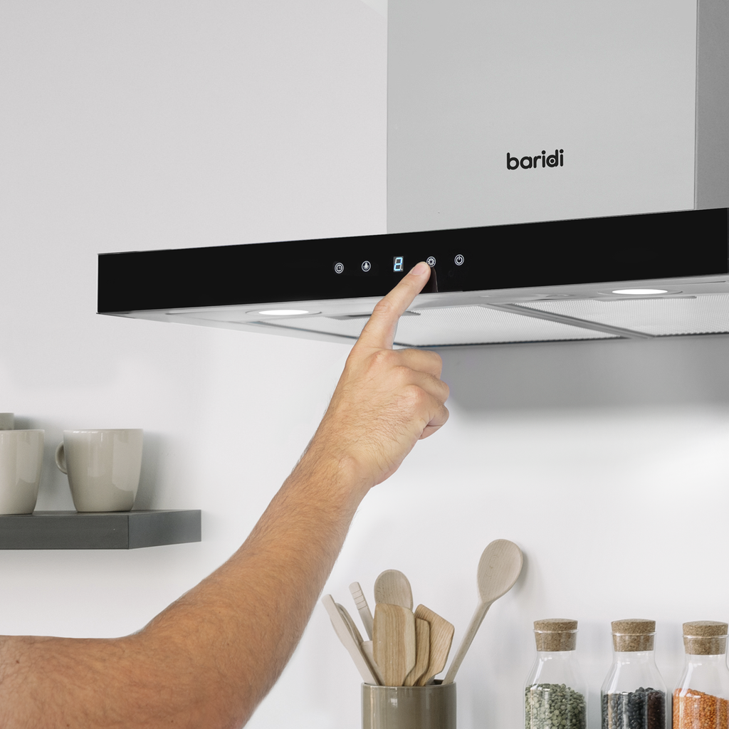 T-Shape Chimney Cooker Hood with Carbon Filters 60cm - Stainless Steel DH130