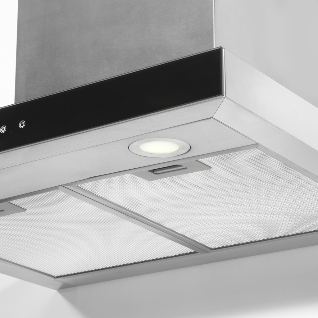 T-Shape Chimney Cooker Hood with Carbon Filters 60cm - Stainless Steel DH130