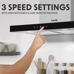 T-Shape Chimney Cooker Hood with Carbon Filters 60cm - Stainless Steel DH130