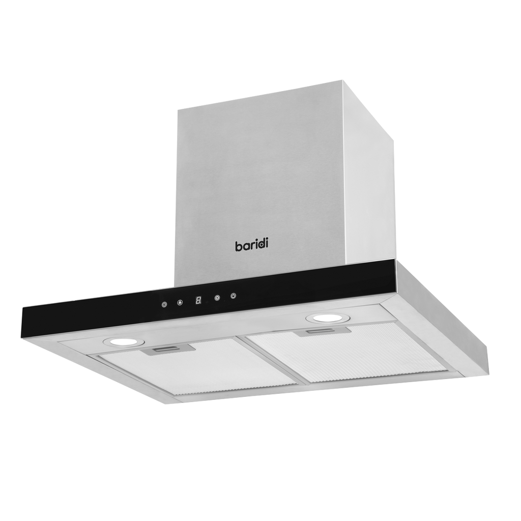 T-Shape Chimney Cooker Hood with Carbon Filters 60cm - Stainless Steel DH130