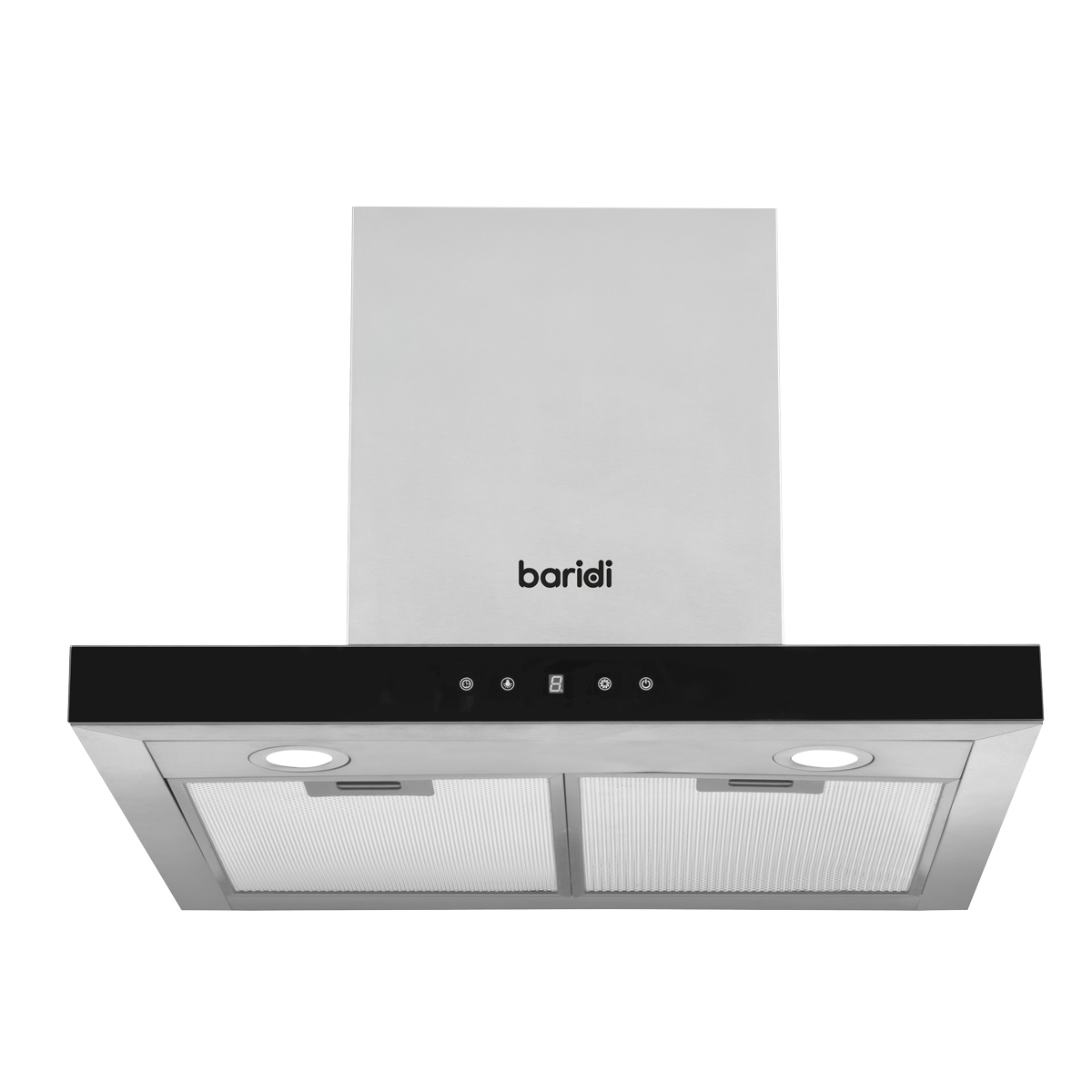 T-Shape Chimney Cooker Hood with Carbon Filters 60cm - Stainless Steel DH130
