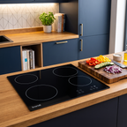 Integrated Ceramic Hob with 4 Cooking Zones 60cm - Black Glass DH131
