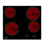 Integrated Ceramic Hob with 4 Cooking Zones 60cm - Black Glass DH131