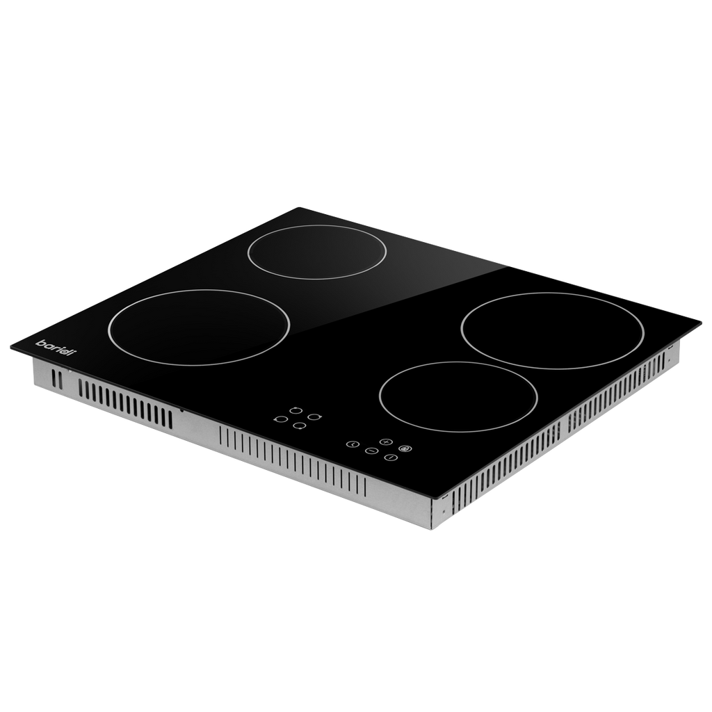 Integrated Ceramic Hob with 4 Cooking Zones 60cm - Black Glass DH131