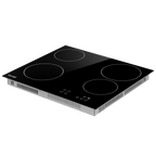 Integrated Ceramic Hob with 4 Cooking Zones 60cm - Black Glass DH131