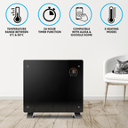 Electric Glass Panel Heater 1000W/230V - Black DH135