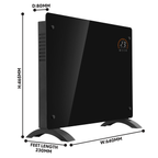 Baridi 1500W Electric Glass Panel Heater with 24/7 Timer, Remote Control & Wi-Fi - Black DH137