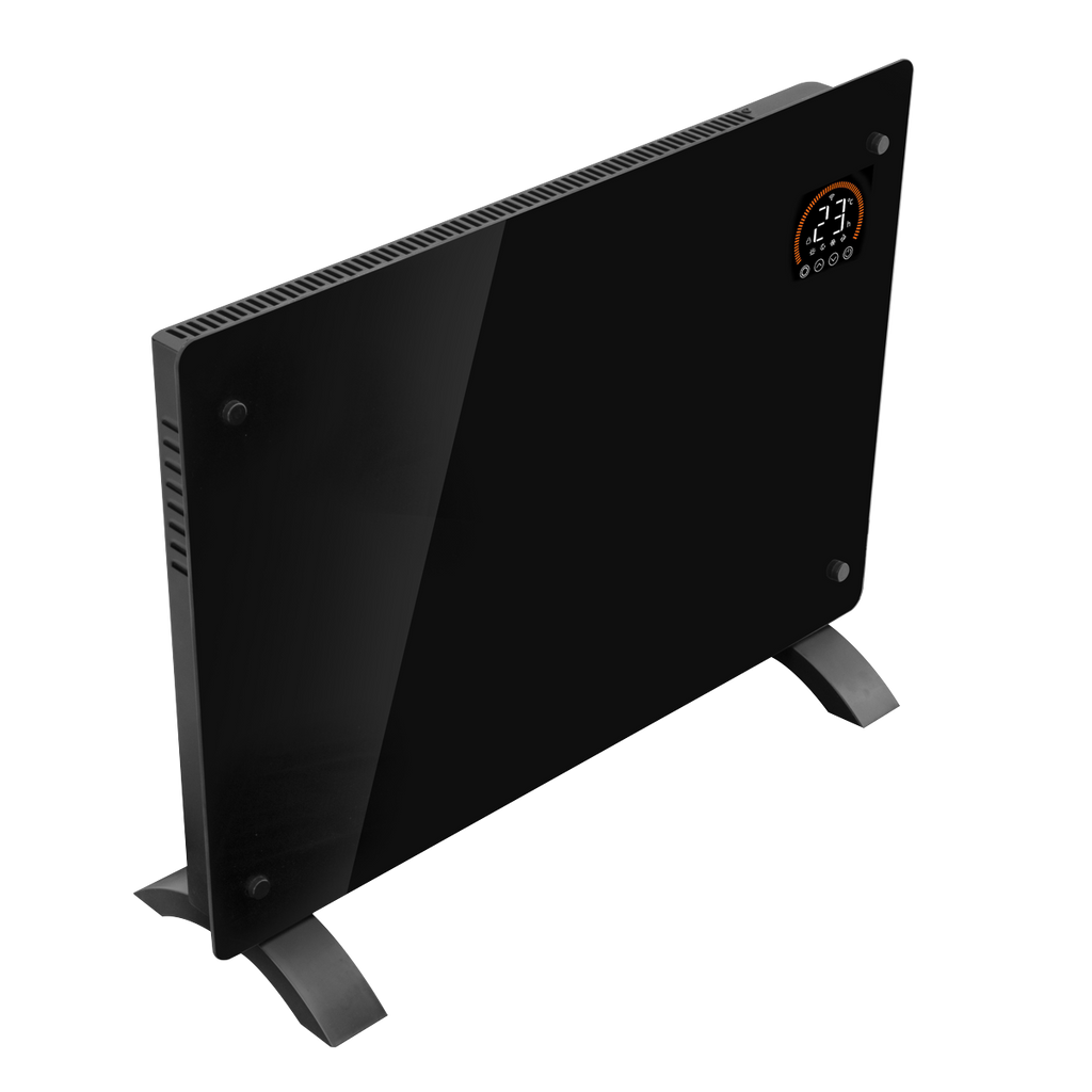 Baridi 1500W Electric Glass Panel Heater with 24/7 Timer, Remote Control & Wi-Fi - Black DH137