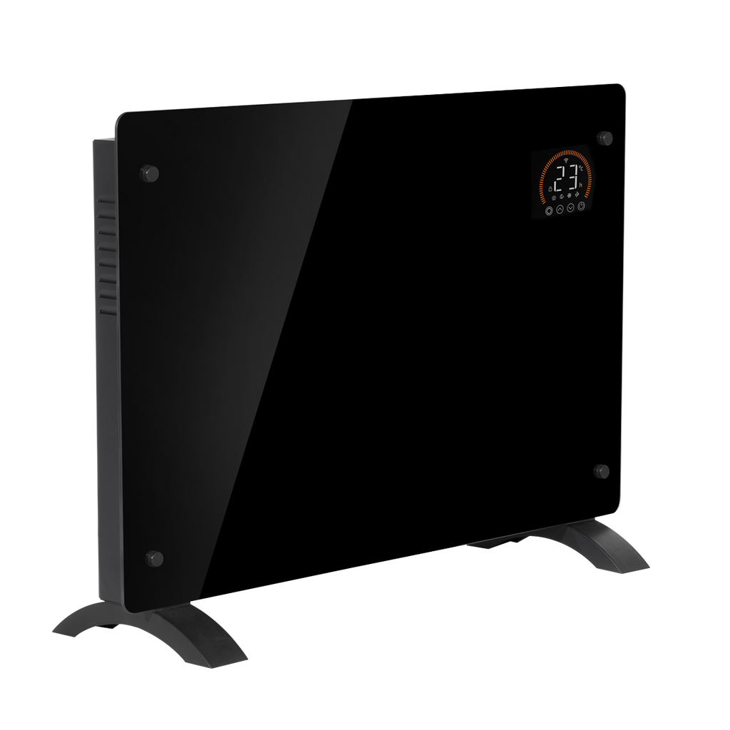 Baridi 1500W Electric Glass Panel Heater with 24/7 Timer, Remote Control & Wi-Fi - Black DH137