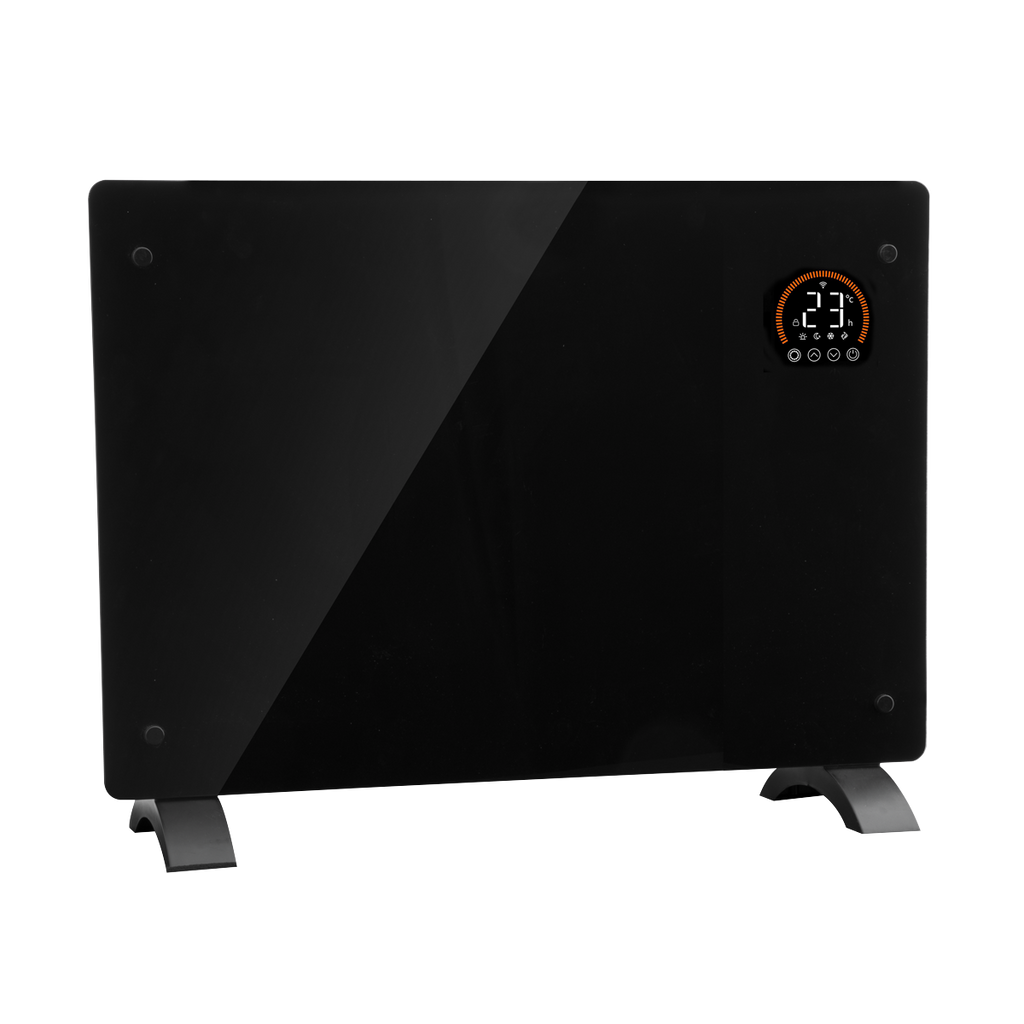 Baridi 1500W Electric Glass Panel Heater with 24/7 Timer, Remote Control & Wi-Fi - Black DH137