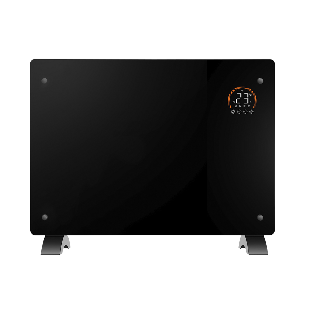 Baridi 1500W Electric Glass Panel Heater with 24/7 Timer, Remote Control & Wi-Fi - Black DH137