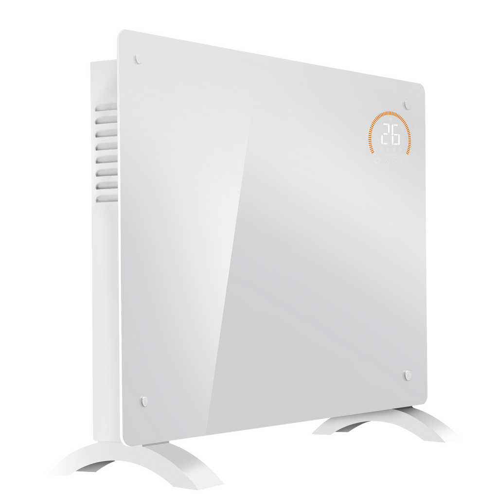 Baridi 1500W Electric Glass Panel Heater with 24/7 Timer, Remote Control & Wi-Fi - White DH138