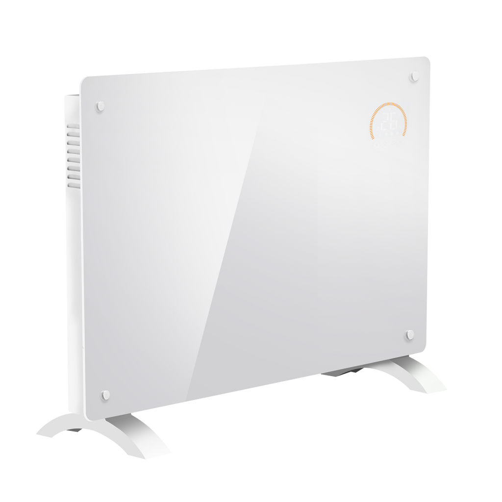 Baridi 1500W Electric Glass Panel Heater with 24/7 Timer, Remote Control & Wi-Fi - White DH138