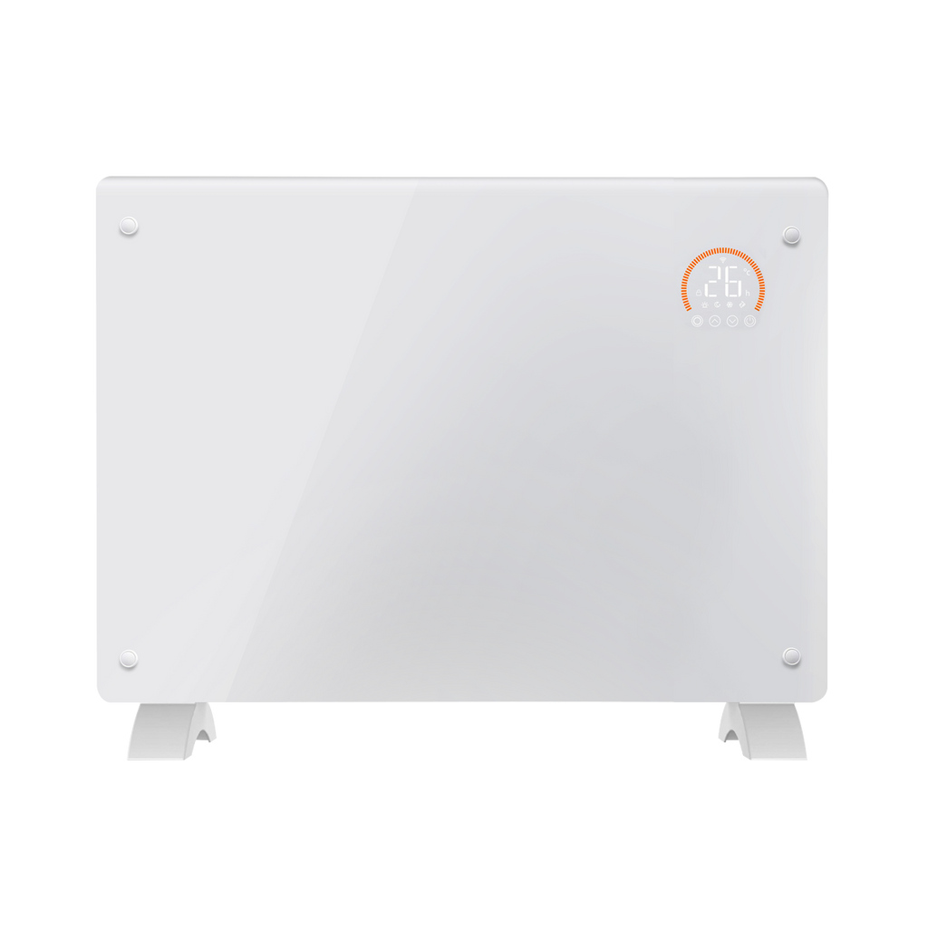 Baridi 1500W Electric Glass Panel Heater with 24/7 Timer, Remote Control & Wi-Fi - White DH138
