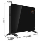 Electric Glass Panel Heater 2000W/230V - Black DH139